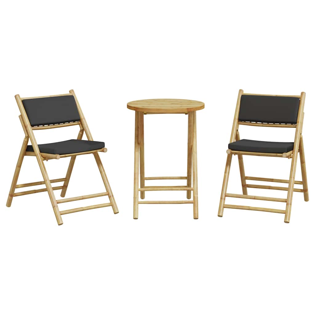 Σετ Bistro Πτυσσόμενο 3 τεμ. από Μπαμπού με Μαξιλάρια