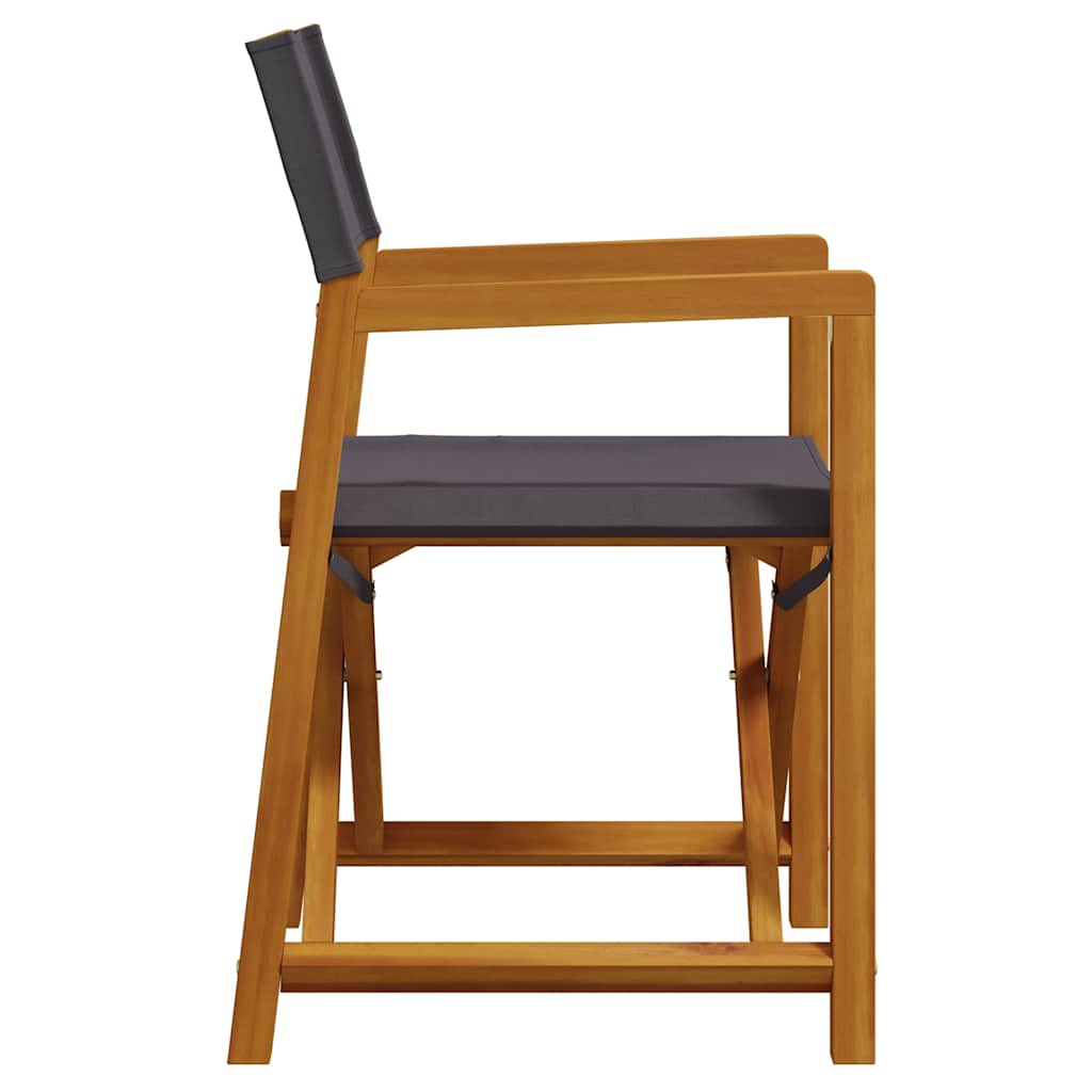 Πτυσσόμενες καρέκλες διευθυντή 2 τεμ Σκ. Γκρι Υφασμάτινες