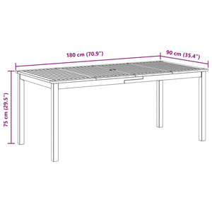 Τραπεζαρία Κήπου 180 x 90 x 75 εκ. από Μασίφ Ξύλο Ακακίας
