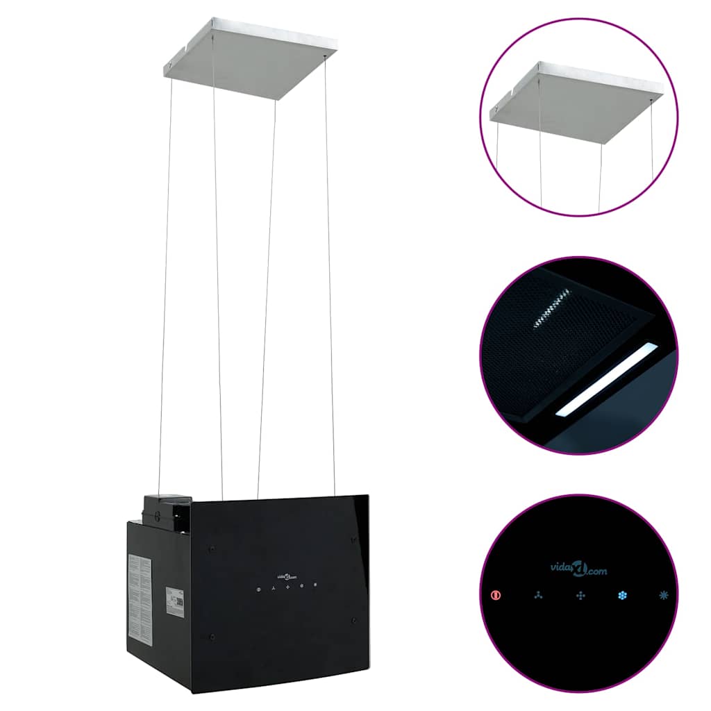 Απορροφητήρας Νησίδα με Αισθητήρα Αφής LCD από Ψημένο Γυαλί - PAKOBAZAAR