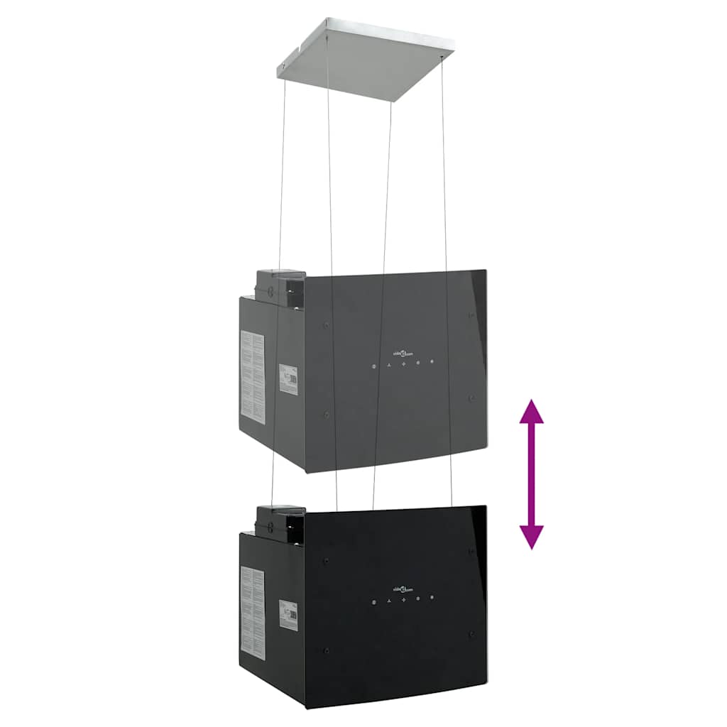 Απορροφητήρας Νησίδα με Αισθητήρα Αφής LCD από Ψημένο Γυαλί - PAKOBAZAAR