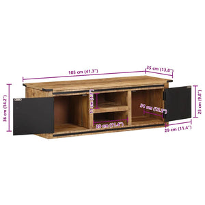Έπιπλο Τηλεόρασης με Πόρτες 105x35x36 εκ. από Μασίφ Ξύλο Μάνγκο - Pakobazaar