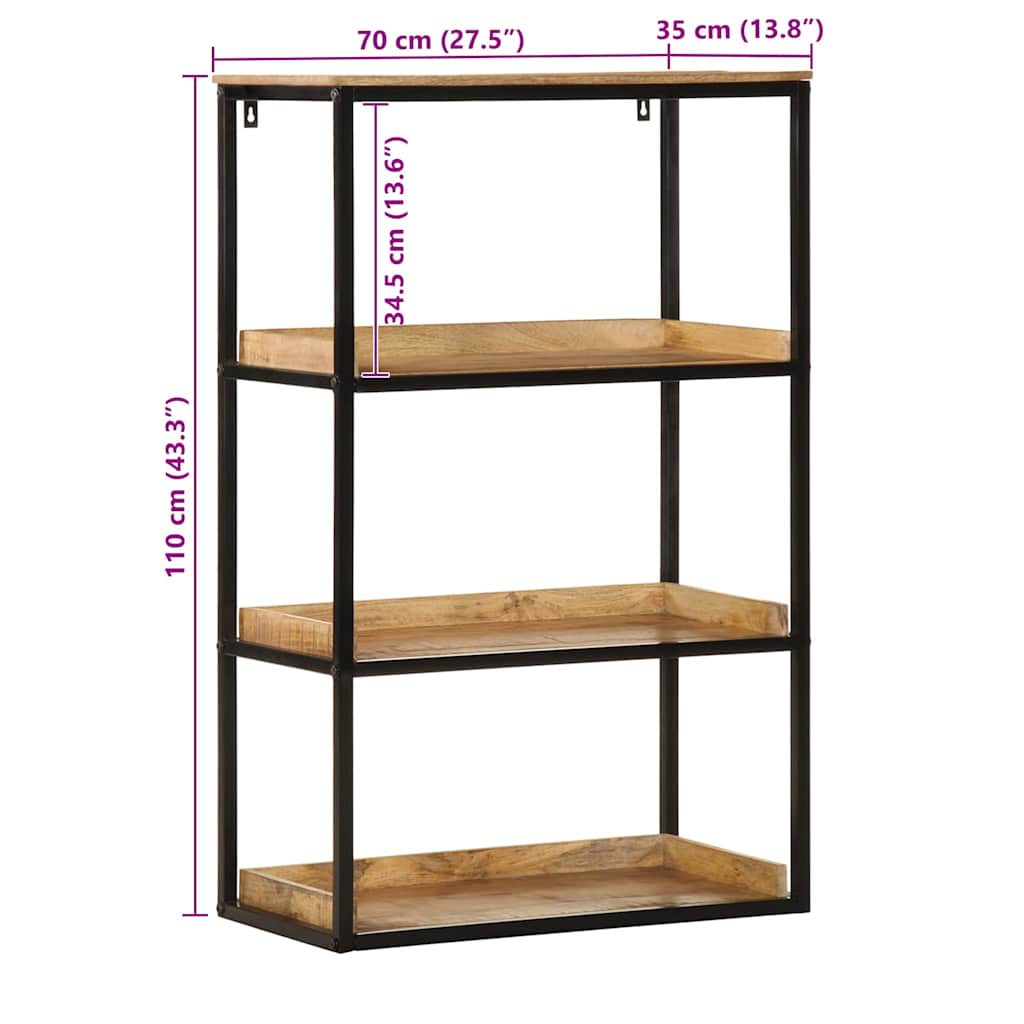 Βιβλιοθήκη 70 x 35 x 110 εκ. Μασίφ ξύλο μάνγκο