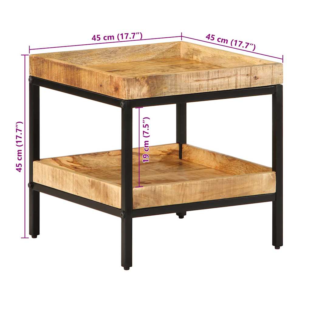 Τραπεζάκι Πλευράς Καφέ 45 x 45 x 45 cm Στερεό ξύλο μάνγκο