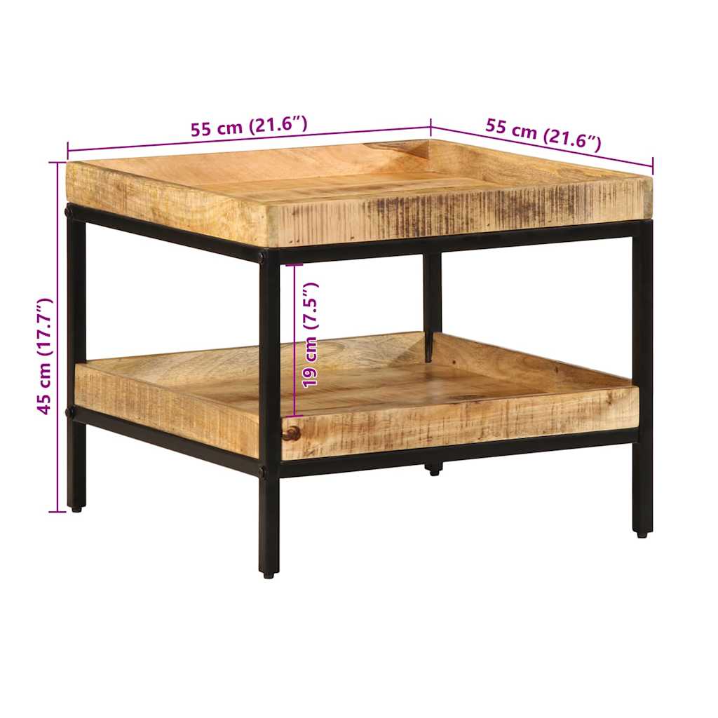 Τραπεζάκι Πλευράς Καφέ 55 x 55 x 45 cm Στερεό ξύλο μάνγκο - Pakobazaar