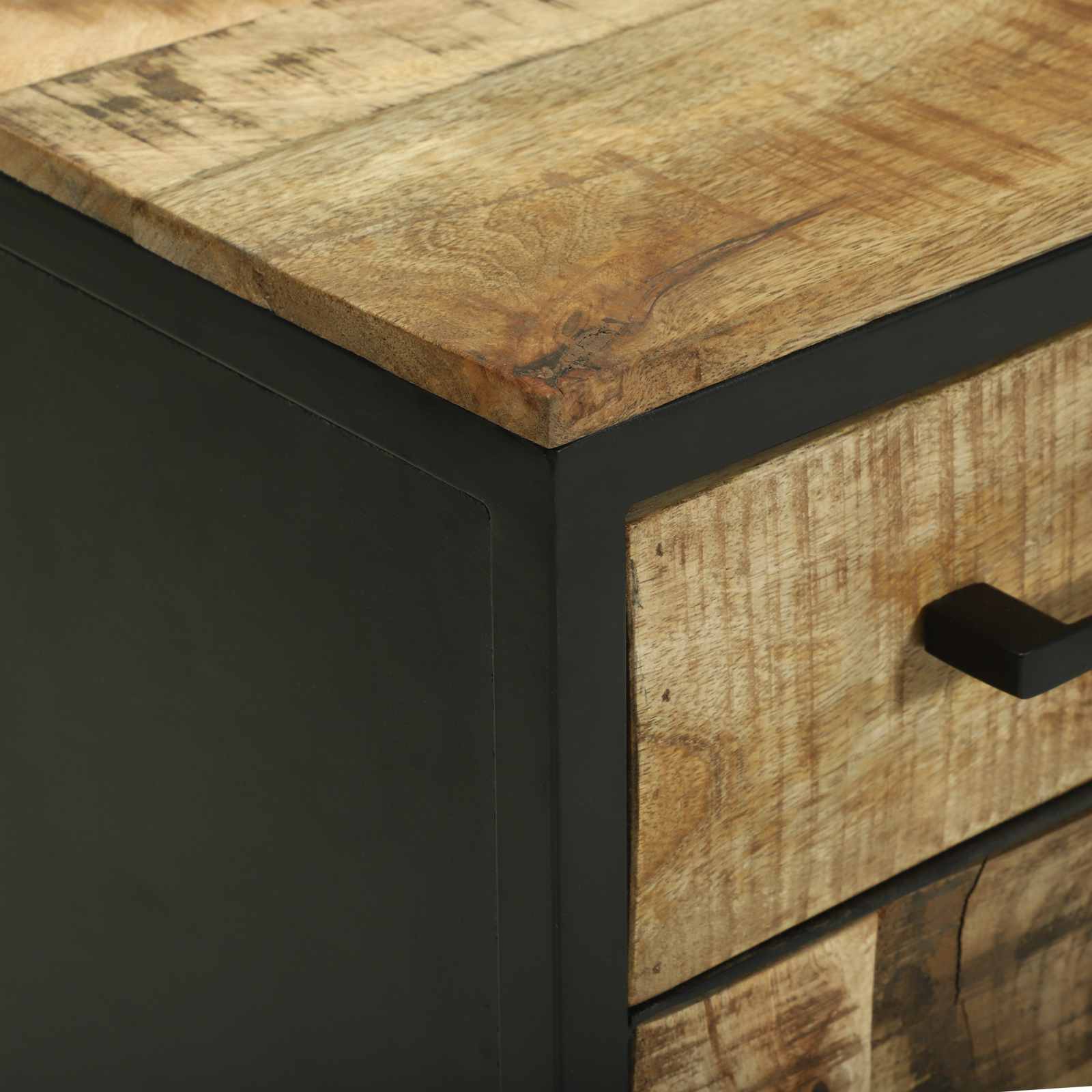 Πλαϊνό γραφείο με συρτάρι 70 x 35 x 70 εκ. Μασίφ ξύλο μάνγκο - Pakobazaar