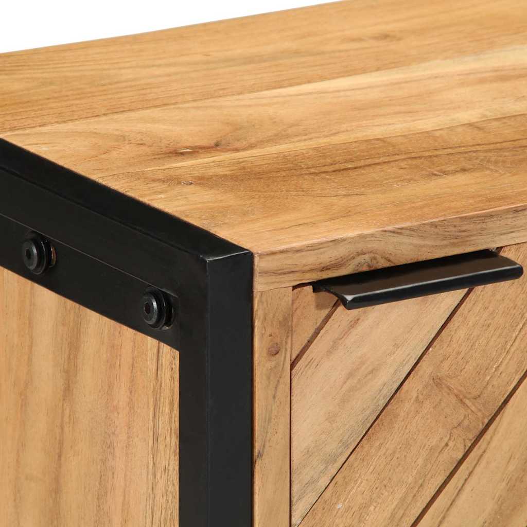 Κομοδίνο Καφέ 40 x 30 x 50 cm Μασίφ ξύλο ακακίας και μέταλλο