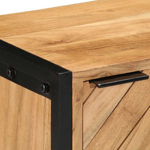 Κομοδίνο Καφέ 40 x 30 x 50 cm Μασίφ ξύλο ακακίας και μέταλλο