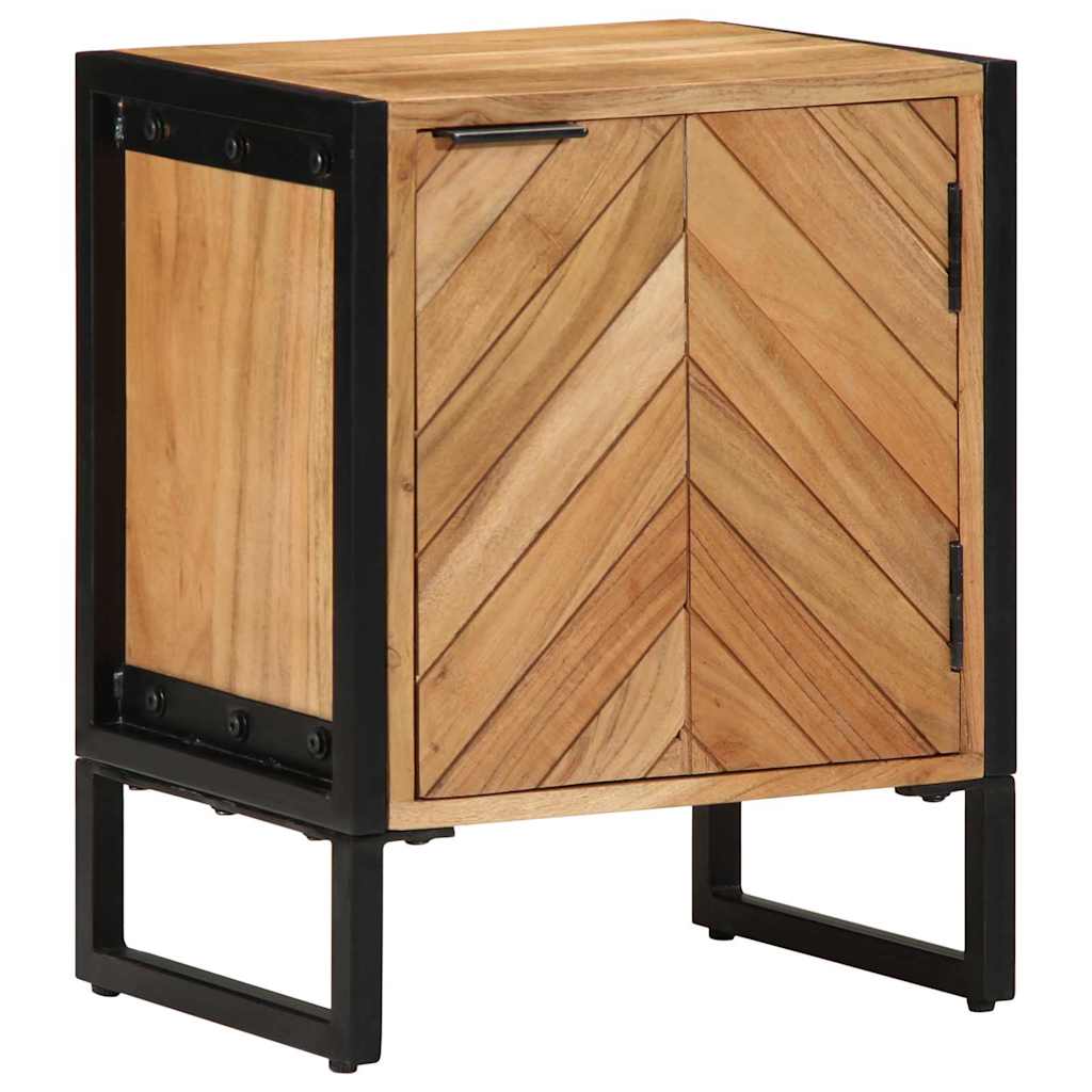 Κομοδίνο Καφέ 40 x 30 x 50 cm Μασίφ ξύλο ακακίας και μέταλλο