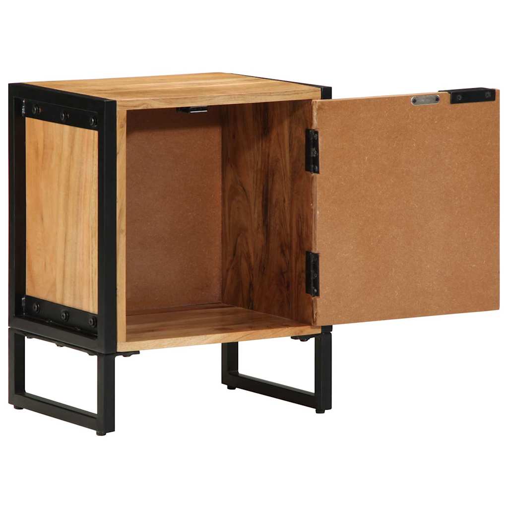 Κομοδίνο Καφέ 40 x 30 x 50 cm Μασίφ ξύλο ακακίας και μέταλλο