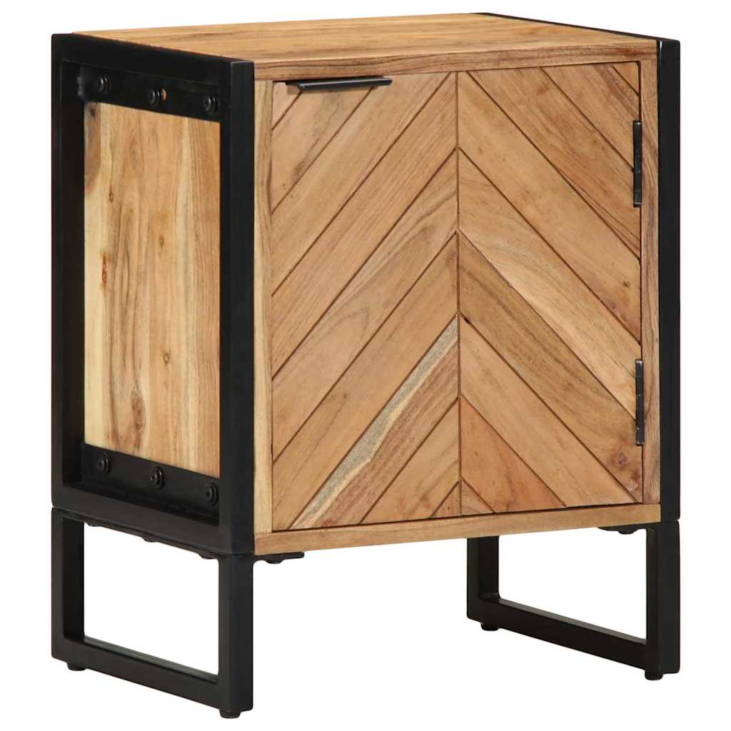 Κομοδίνο Καφέ 40 x 30 x 50 cm Μασίφ ξύλο ακακίας και μέταλλο