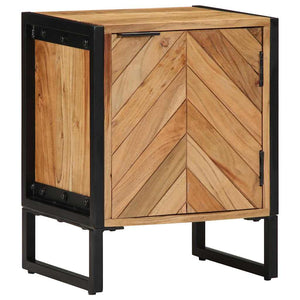 Κομοδίνο Καφέ 40 x 30 x 50 cm Μασίφ ξύλο ακακίας και μέταλλο