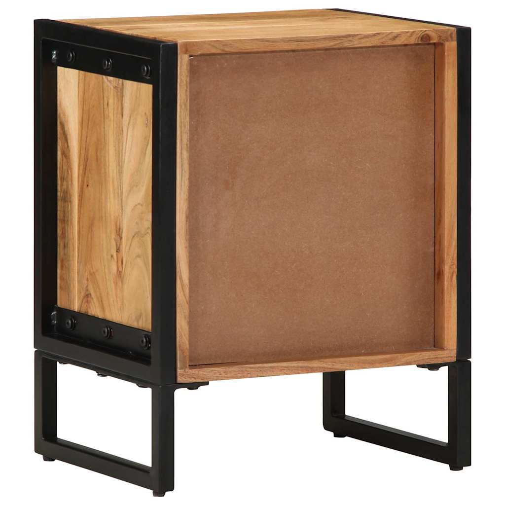 Κομοδίνο Καφέ 40 x 30 x 50 cm Μασίφ ξύλο ακακίας και μέταλλο
