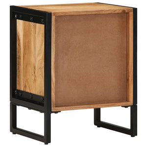 Κομοδίνο Καφέ 40 x 30 x 50 cm Μασίφ ξύλο ακακίας και μέταλλο