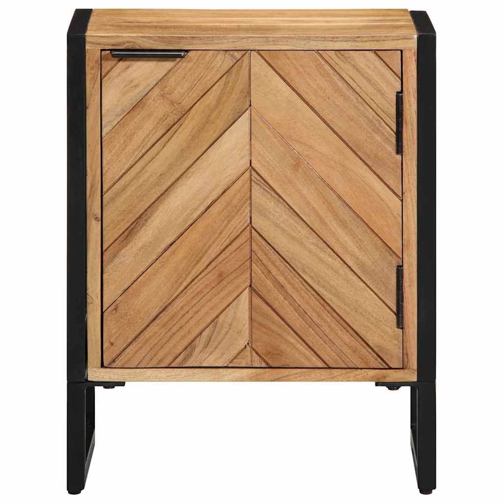 Κομοδίνο Καφέ 40 x 30 x 50 cm Μασίφ ξύλο ακακίας και μέταλλο