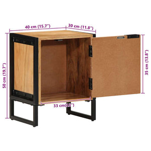 Κομοδίνο Καφέ 40 x 30 x 50 cm Μασίφ ξύλο ακακίας και μέταλλο