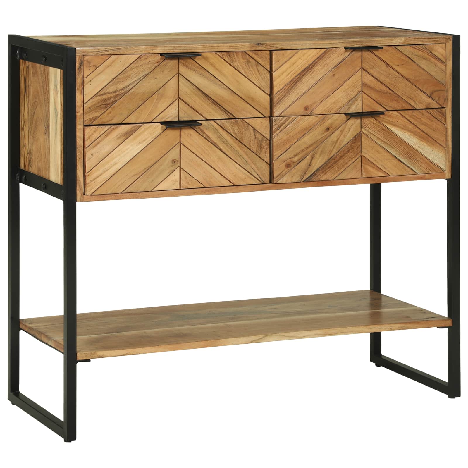 Τραπέζι κονσόλας Καφέ 90 x 35 x 80 εκ Στερεό Ξύλο Ακακίας