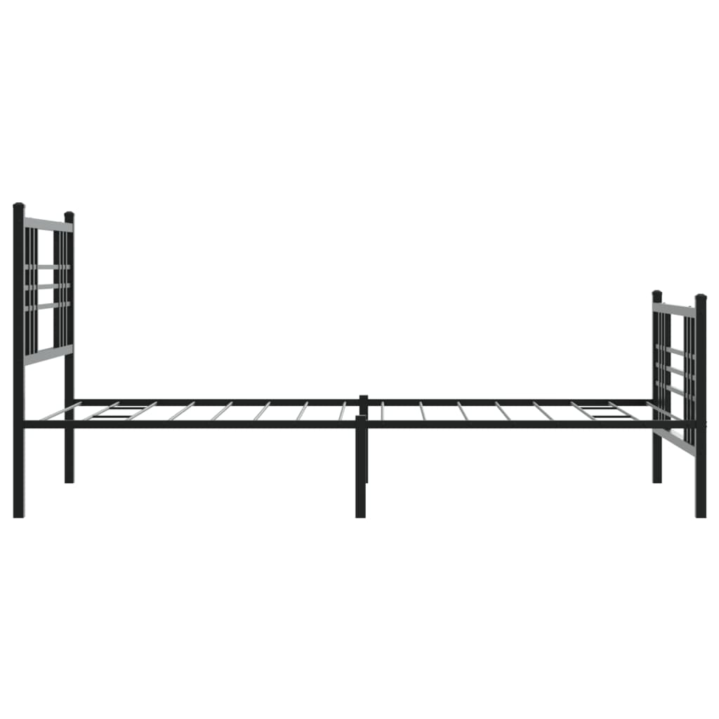 Πλαίσιο Κρεβατιού με Κεφαλάρι&Ποδαρικό Μαύρο 90x190 εκ. Μέταλλο - Pakobazaar