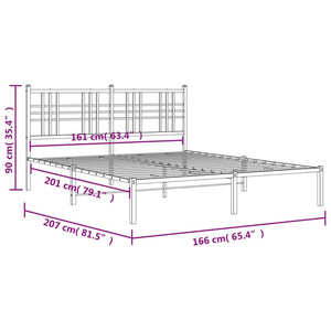 Πλαίσιο Κρεβατιού με Κεφαλάρι Λευκό 160x200 εκ. Μεταλλικό - Pakobazaar
