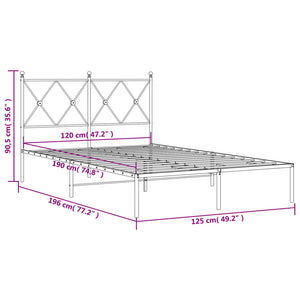 Πλαίσιο Κρεβατιού με Κεφαλάρι Λευκό 120x190 εκ. Μεταλλικό