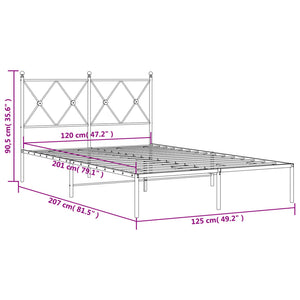 Πλαίσιο Κρεβατιού με Κεφαλάρι Λευκό 120 x 200εκ. Μέταλλο