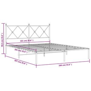 Πλαίσιο Κρεβατιού με Κεφαλάρι Λευκό 160x200 εκ. Μεταλλικό