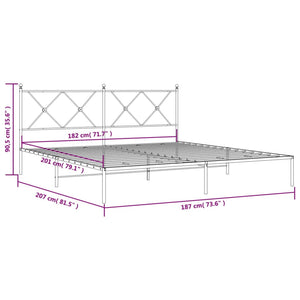 Πλαίσιο Κρεβατιού με Κεφαλάρι Λευκό 180x200 εκ. Μεταλλικό
