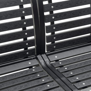 Παγκάκι Κήπου Διθέσιο Μαύρο 231 εκ. από Ατσάλι / WPC - Pakobazaar