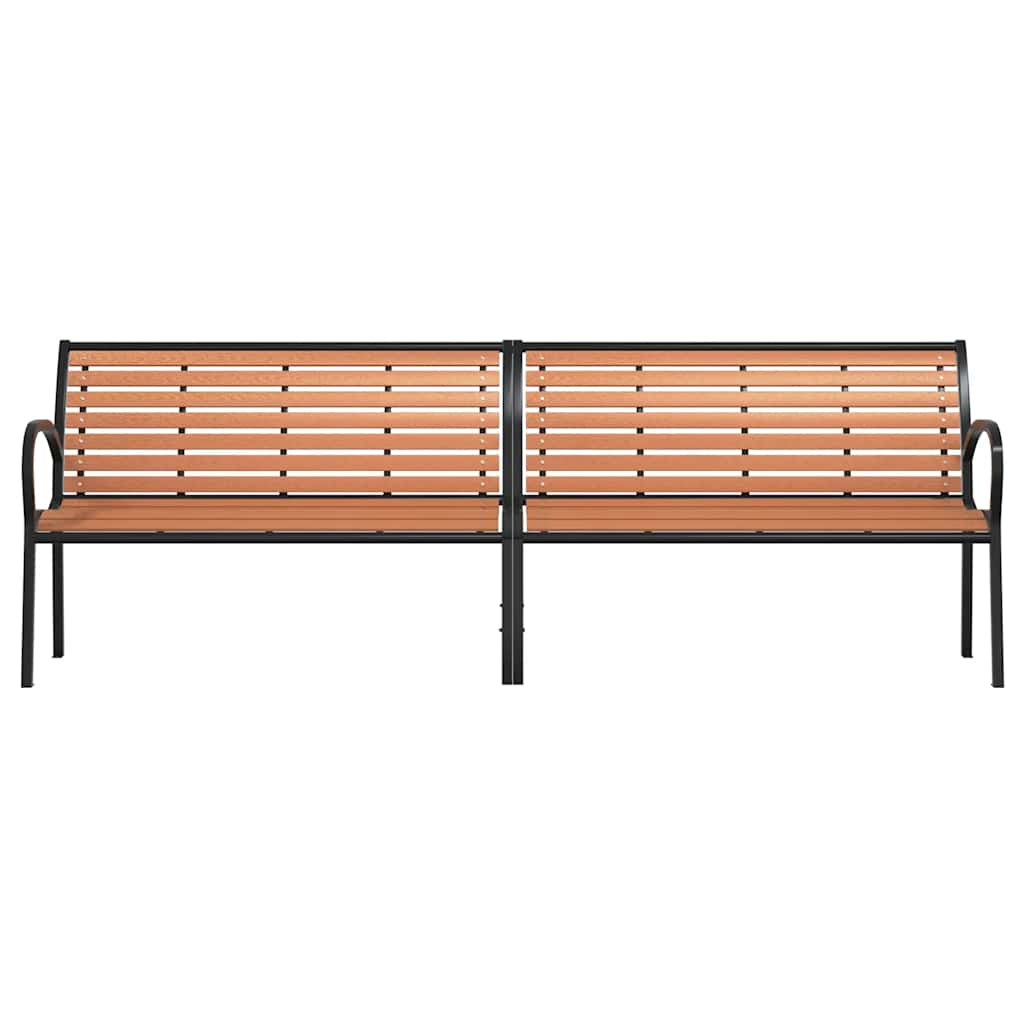 Παγκάκι Κήπου Καφέ 231 εκ. Ξύλο/Ατσάλι Ηλεκτρ. Βαφή Πούδρας - Pakobazaar