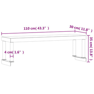 Ράφι Επιτραπέζιο για Πάγκο Εργασίας 110x30x35 εκ. Ανοξ. Ατσάλι