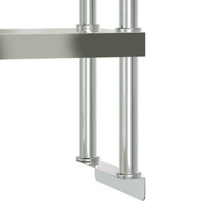Ράφι για Πάγκο Εργασίας 2 Επιπέδων 110x30x65 εκ. Ανοξ. Ατσάλι