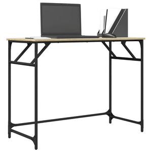 Γραφείο Sonoma Δρυς100x45x76εκ Επ. Ξύλο/Ατσάλι Ηλ. Βαφή Πούδρας