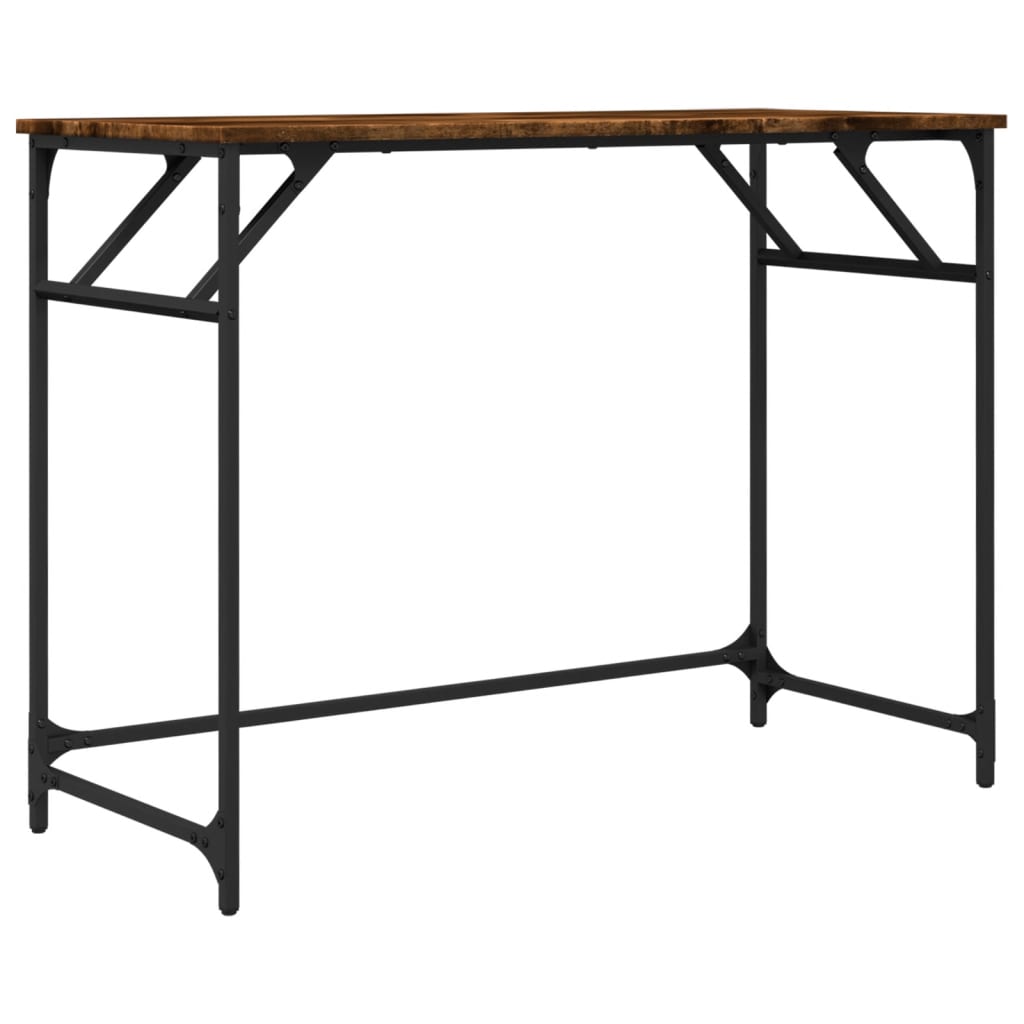 Γραφείο Καπ. Δρυς 100x45x76 εκ Επ. Ξύλο/Ατσάλι Ηλ. Βαφή Πούδρας