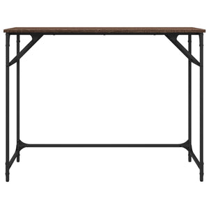 Γραφείο Καφέ Δρυς 100x45x76 εκ Επ. Ξύλο/Ατσάλι Ηλ. Βαφή Πούδρας