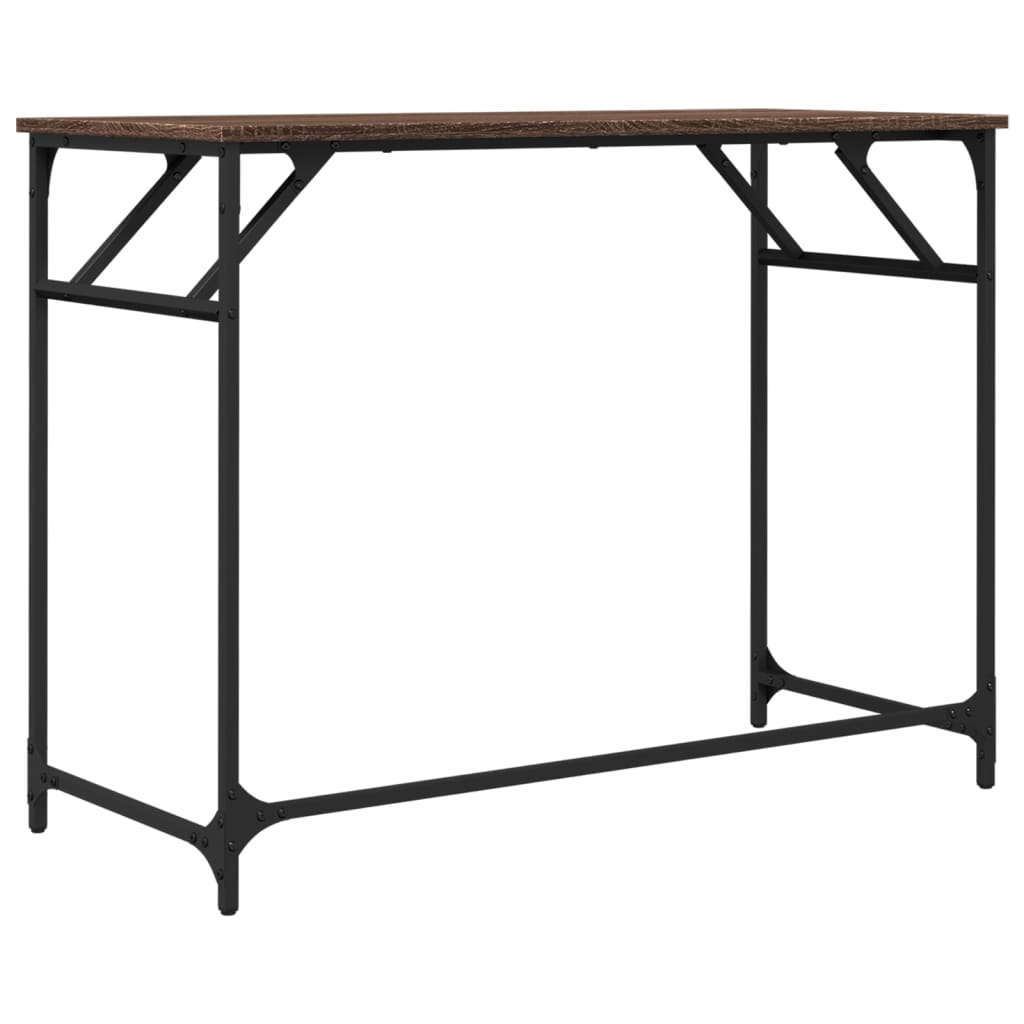 Γραφείο Καφέ Δρυς 100x45x76 εκ Επ. Ξύλο/Ατσάλι Ηλ. Βαφή Πούδρας
