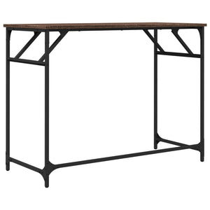 Γραφείο Καφέ Δρυς 100x45x76 εκ Επ. Ξύλο/Ατσάλι Ηλ. Βαφή Πούδρας