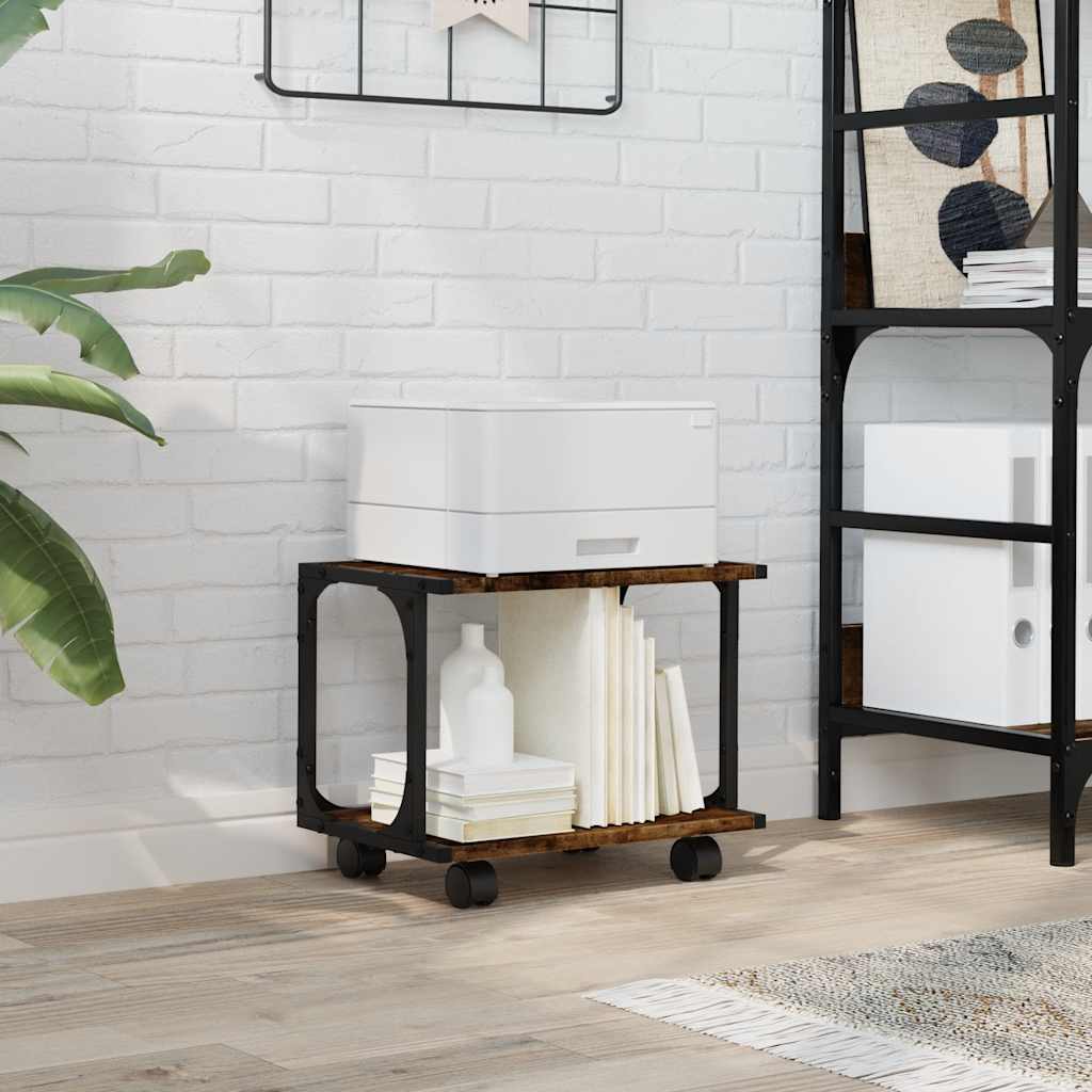 Βάση Εκτυπωτή 2 Επιπέδων Καπνιστή Δρυς 41x28x33,5 εκ Επεξ. Ξύλο - Pakobazaar