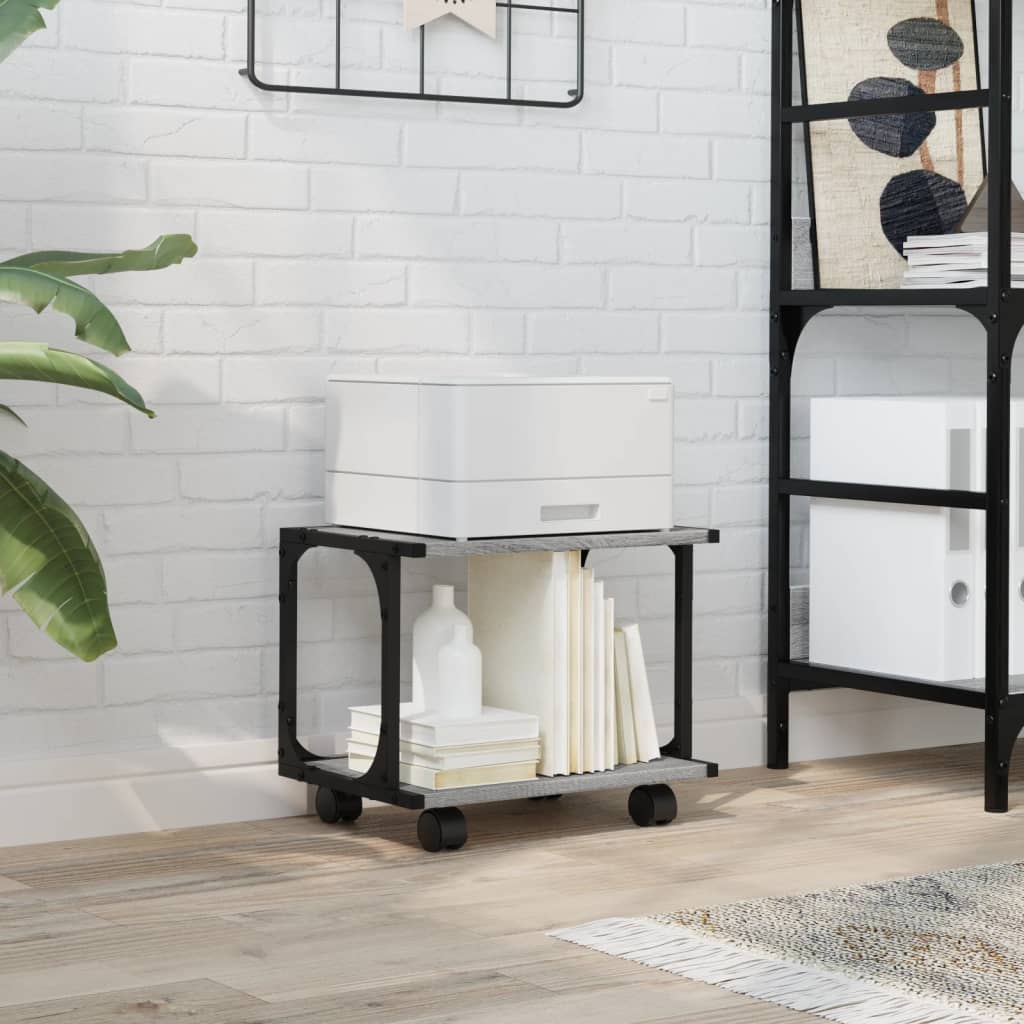 Βάση Εκτυπωτή 2 Επιπέδων Γκρι Sonoma 41x28x33,5 εκ Επεξ. Ξύλο