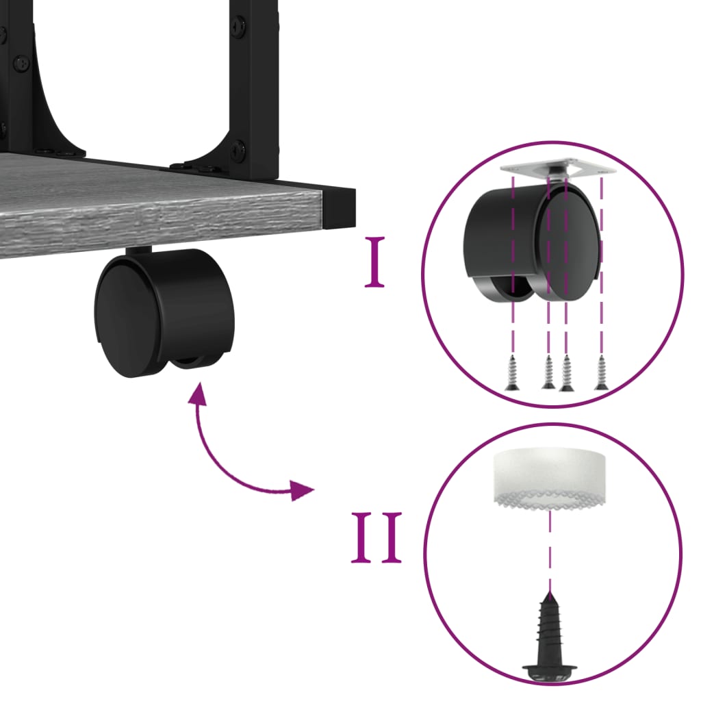 Βάση Εκτυπωτή 2 Επιπέδων Γκρι Sonoma 41x28x33,5 εκ Επεξ. Ξύλο