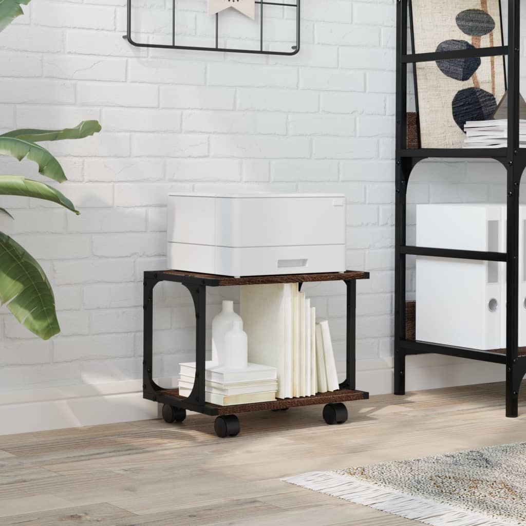 Βάση Εκτυπωτή 2 Επιπέδων Καφέ Δρυς 41x28x33,5 εκ Επεξ. Ξύλο