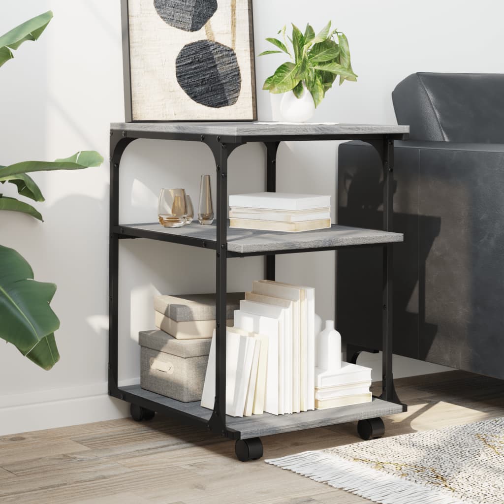 Βάση Εκτυπωτή 3 Επιπέδων Γκρι Sonoma 43x48x64 εκ Επεξ. Ξύλο