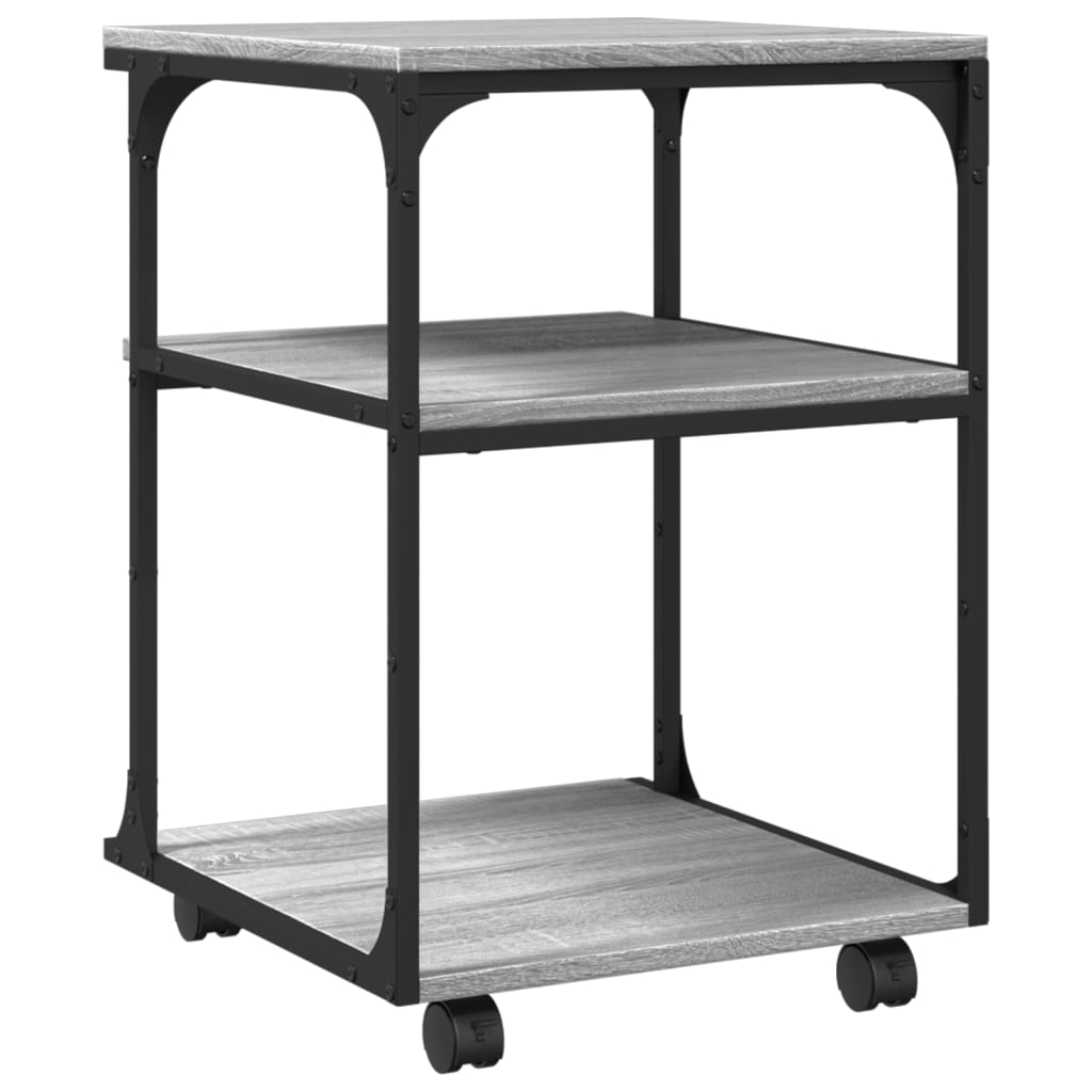 Βάση Εκτυπωτή 3 Επιπέδων Γκρι Sonoma 43x48x64 εκ Επεξ. Ξύλο