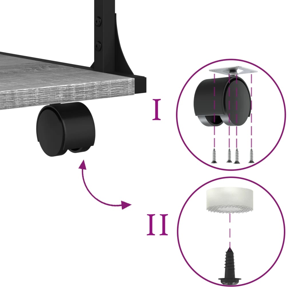 Βάση Εκτυπωτή 3 Επιπέδων Γκρι Sonoma 43x48x64 εκ Επεξ. Ξύλο