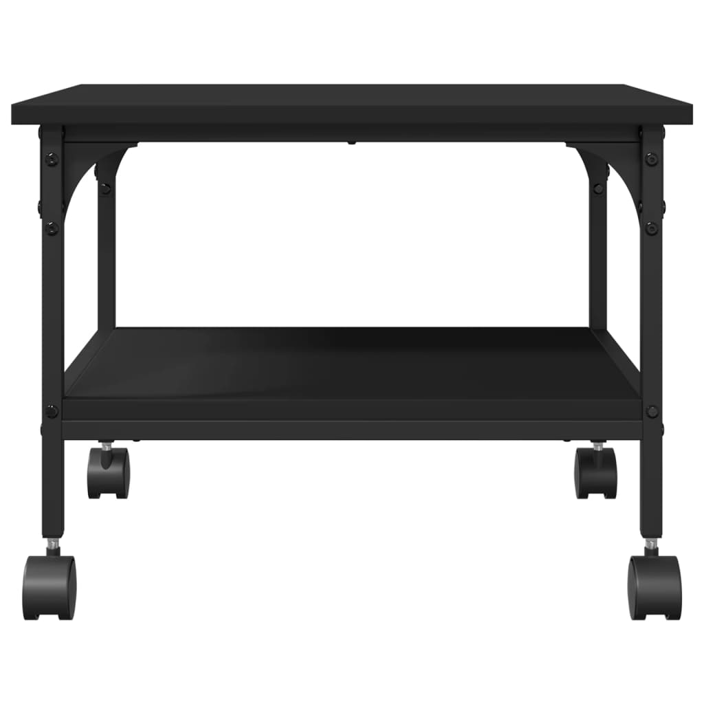 Βάση Εκτυπωτή 2 Επιπέδων Μαύρη 50x40x38 εκ. Επεξεργασμένο Ξύλο