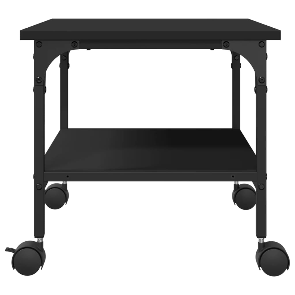 Βάση Εκτυπωτή 2 Επιπέδων Μαύρη 50x40x38 εκ. Επεξεργασμένο Ξύλο