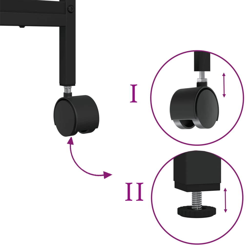Βάση Εκτυπωτή 2 Επιπέδων Μαύρη 50x40x38 εκ. Επεξεργασμένο Ξύλο