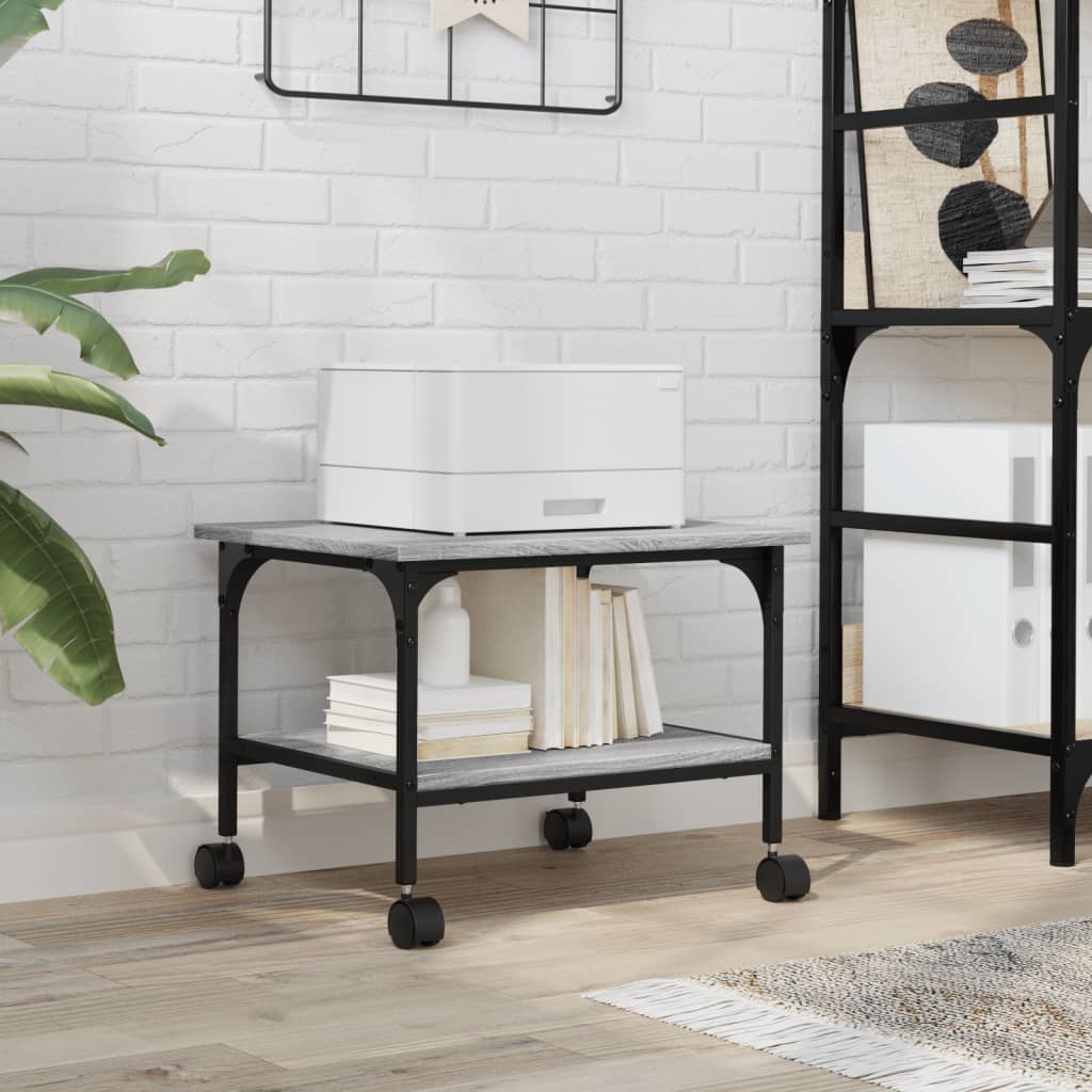 Βάση Εκτυπωτή 2 Επιπέδων Γκρι Sonoma 50x40x38 εκ Επεξ. Ξύλο