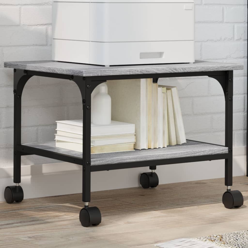 Βάση Εκτυπωτή 2 Επιπέδων Γκρι Sonoma 50x40x38 εκ Επεξ. Ξύλο