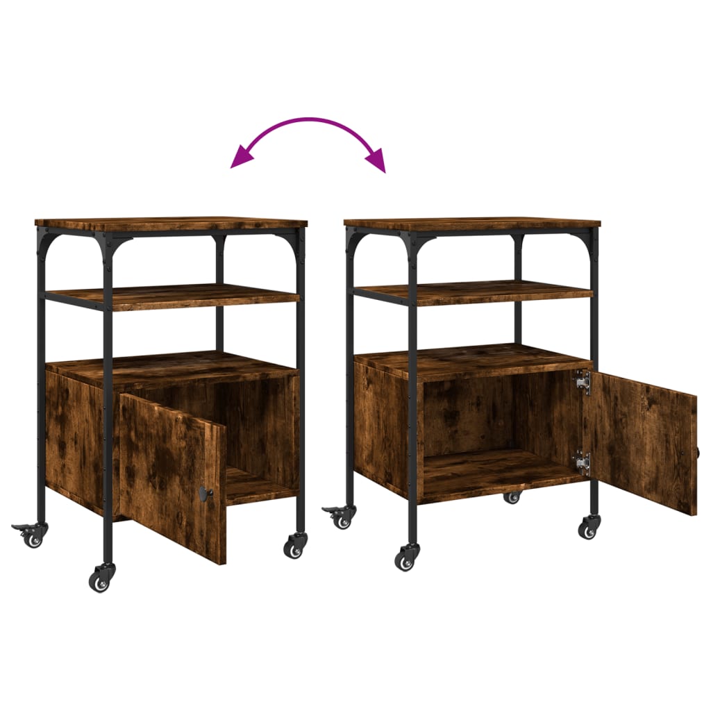 Βάση Εκτυπωτή 3 Επιπέδων Καπνιστή Δρυς 50x40x76 εκ Επεξ. Ξύλο - Pakobazaar