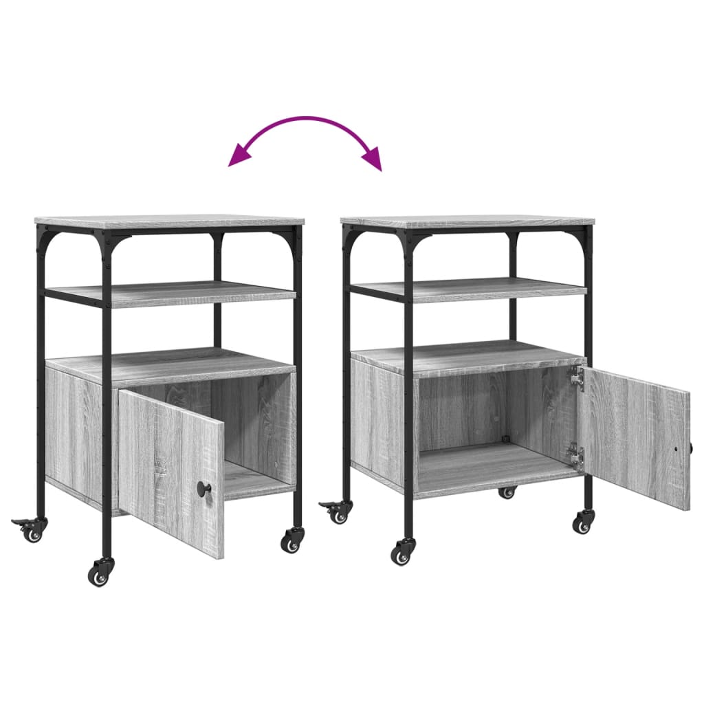 Βάση Εκτυπωτή 3 Επιπέδων Γκρι Sonoma 50x40x76 εκ Επεξ. Ξύλο - Pakobazaar